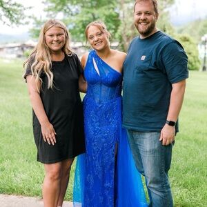 Stunning Blue One-Shoulder Gown